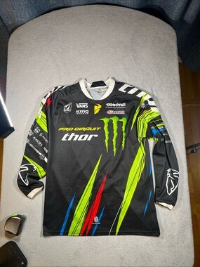 thor Black Neon Green Monster Pro Circuit Motocross Jersey